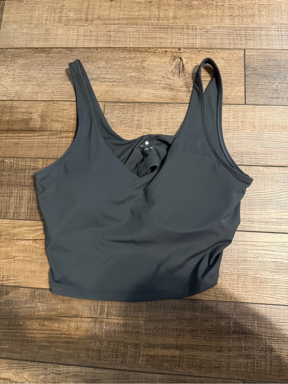 Women's Dark Grey Tank Top Shorts Bra Crop - Sleek Everyday Layering